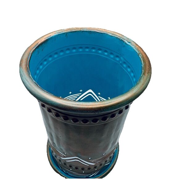 Pink Zebra Wax Warming Shade Metal Verigated Turquoise Blue Copper Southwestern - Picture 2 of 7